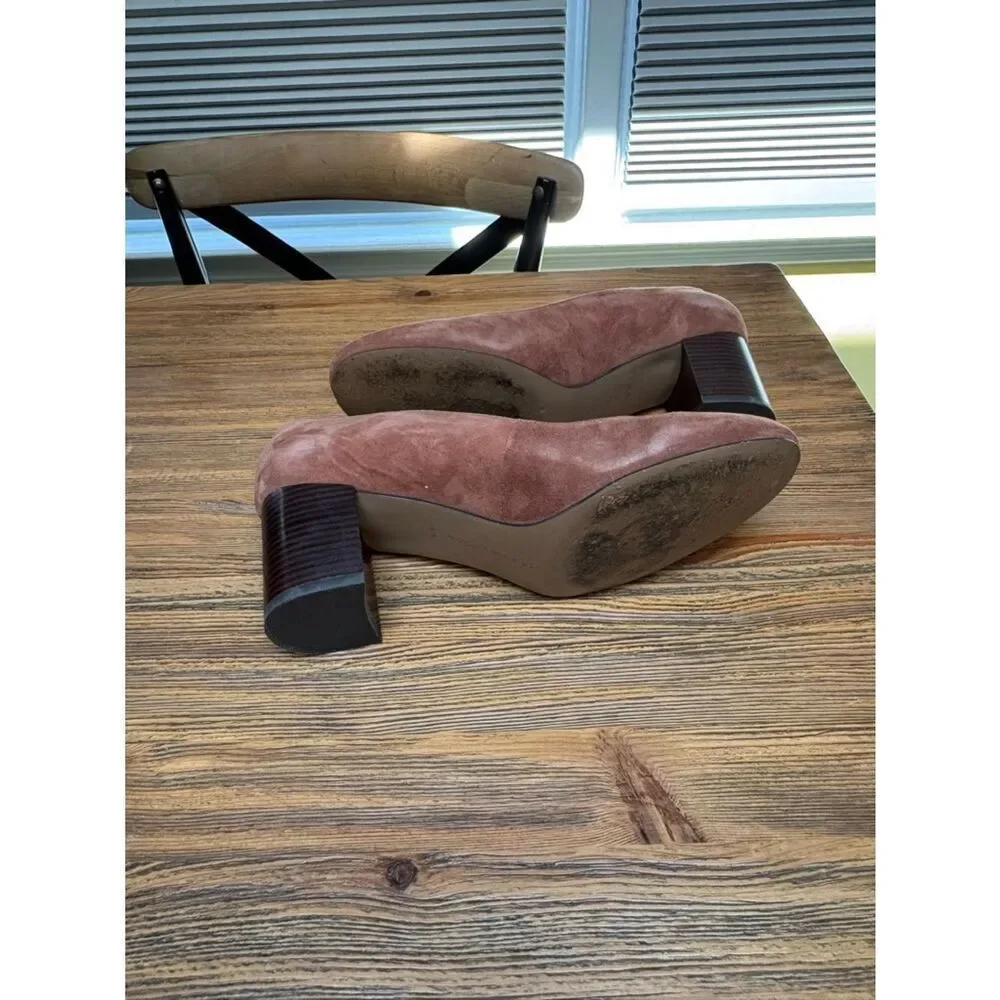 Adrienne Vittadini Rust Suede Round-Toe Pumps